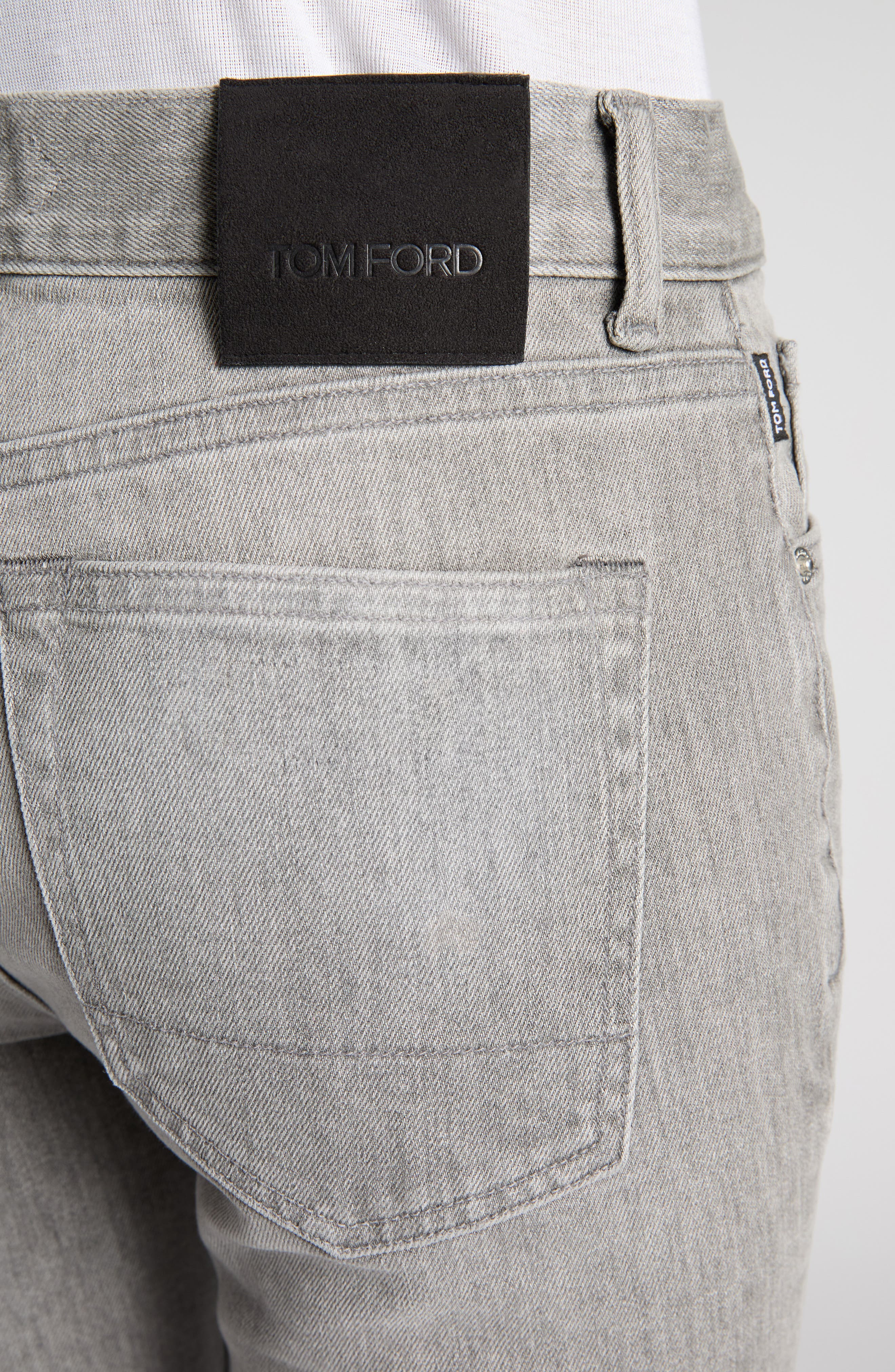 TOM FORD Stonewashed Comfort Denim Slim Fit Jeans in Ig155 Grey Wash at Nordstrom - 5