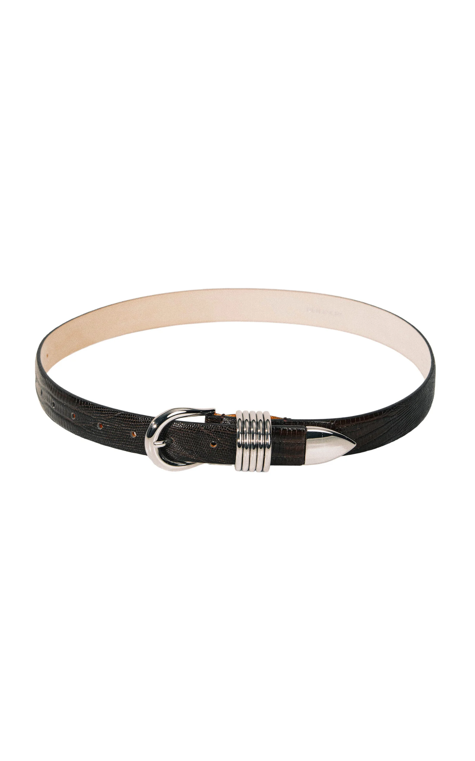 Hollyhock Lizard-Effect Leather Belt brown - 1