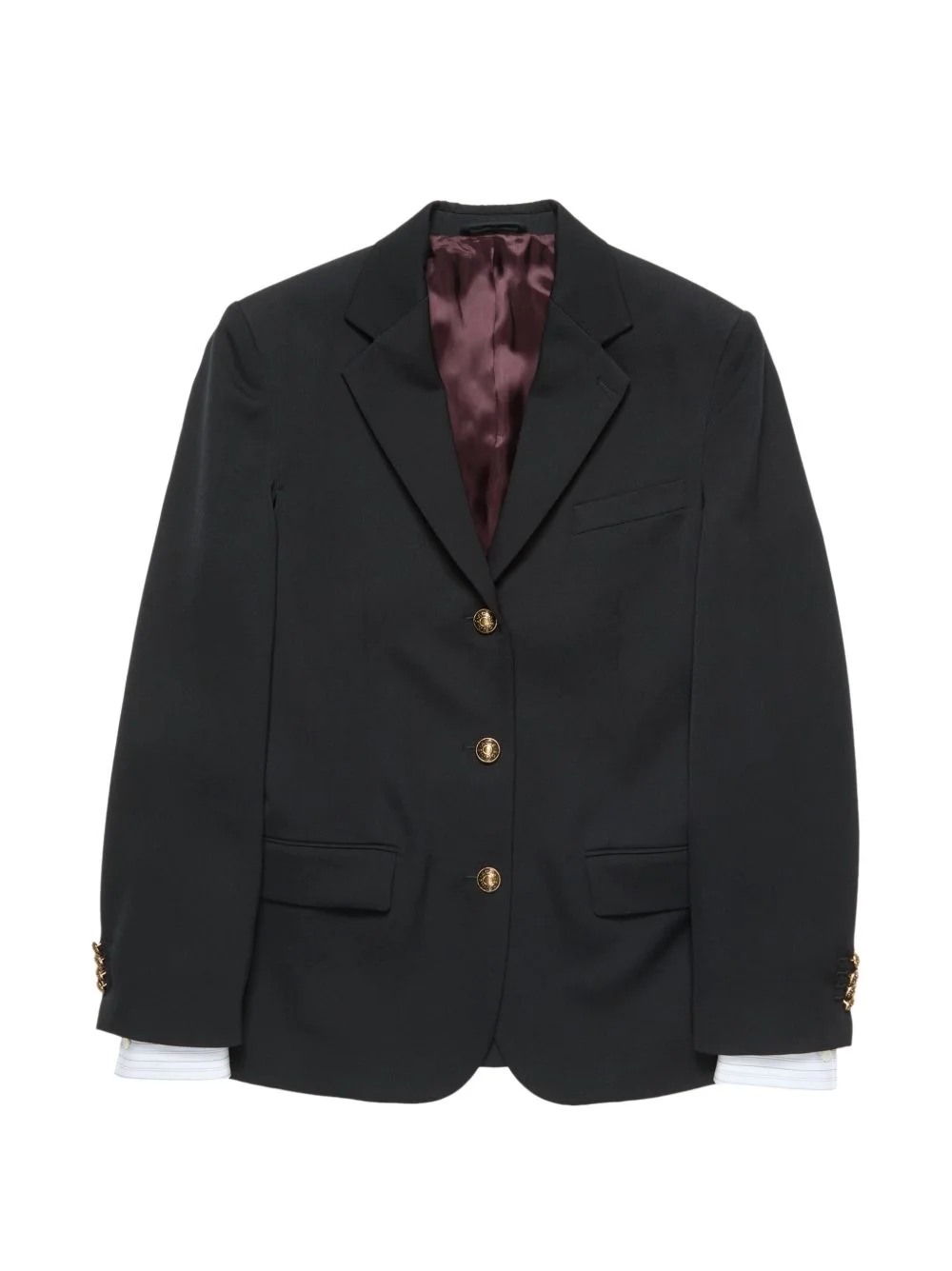 layered wool suit jacket - 1
