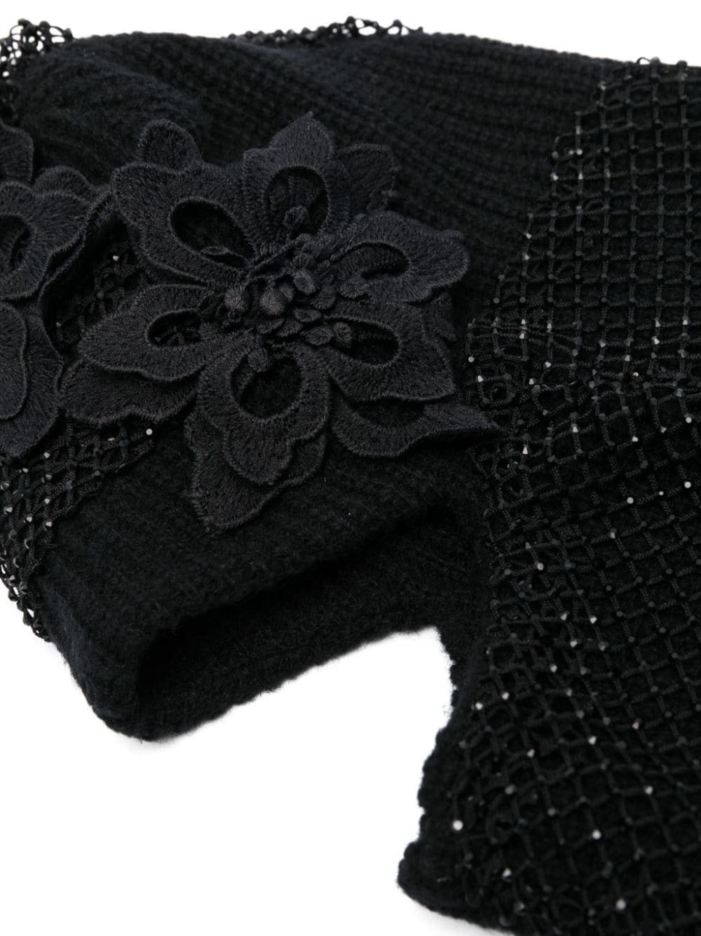 floral-appliquÃ© knitted balaclava - 2