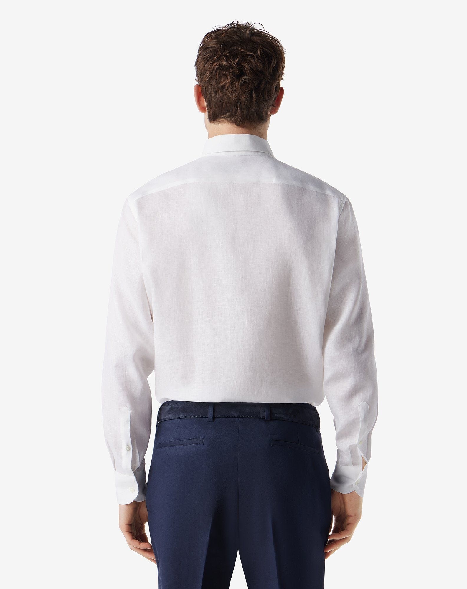 White pure chambray linen shirt - 3