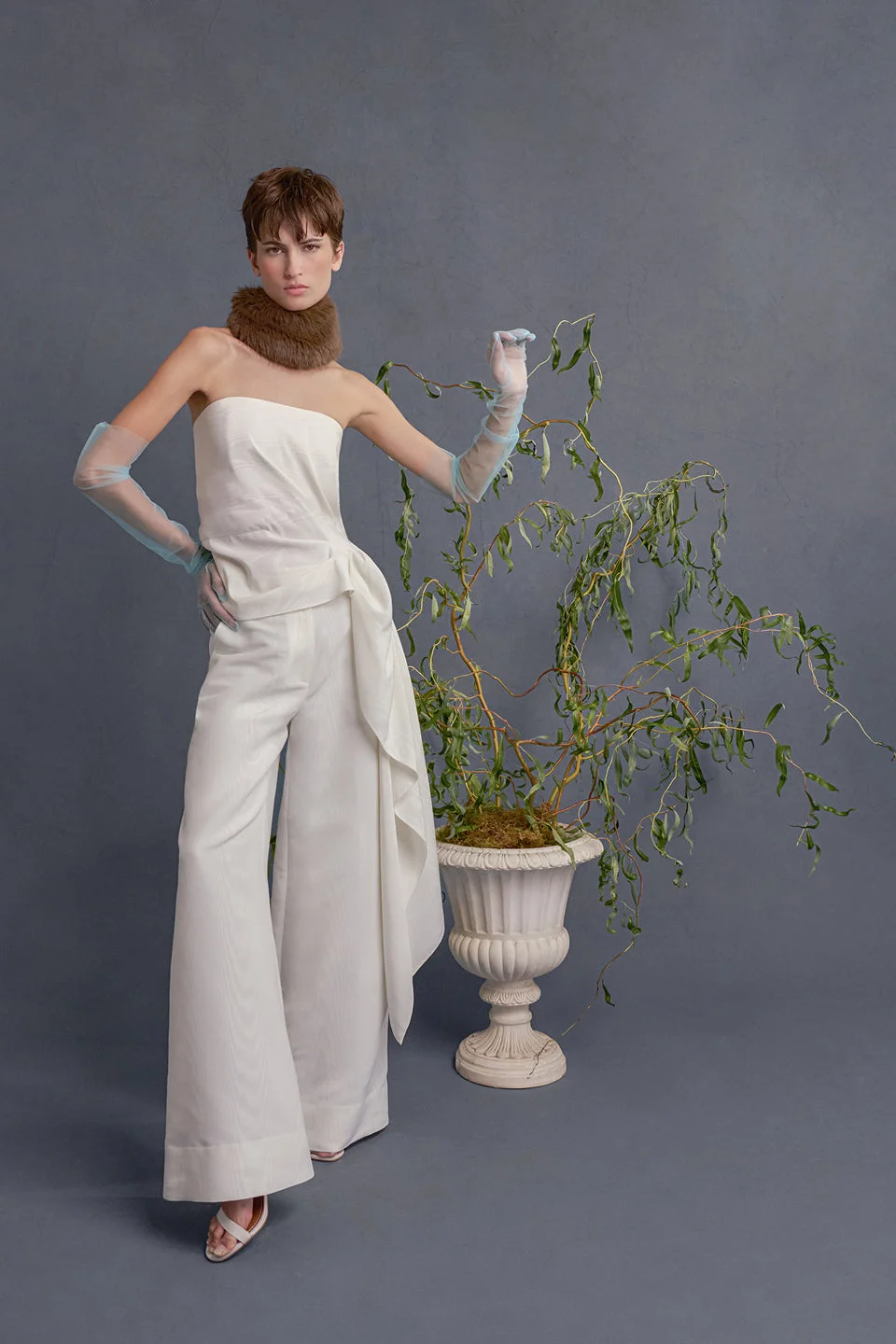 STAUD LUX TOP IVORY - 1