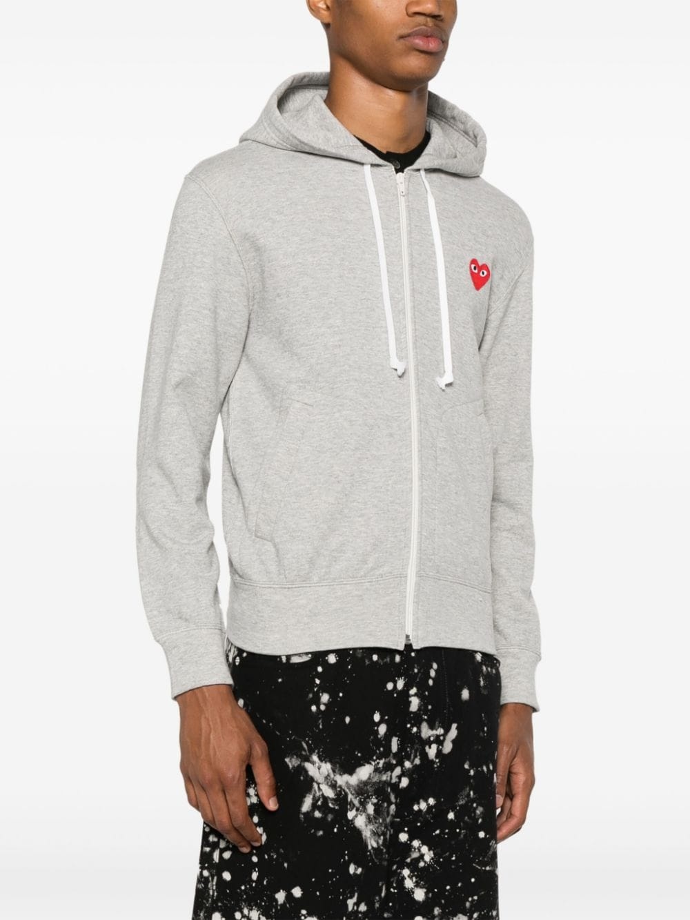mélange-effect cotton hoodie - 4