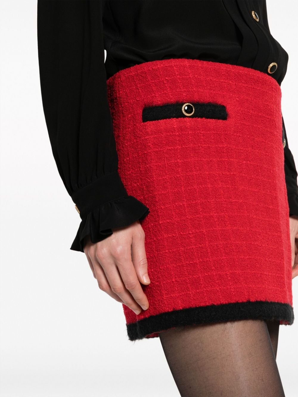 tweed low-waist miniskirt - 5