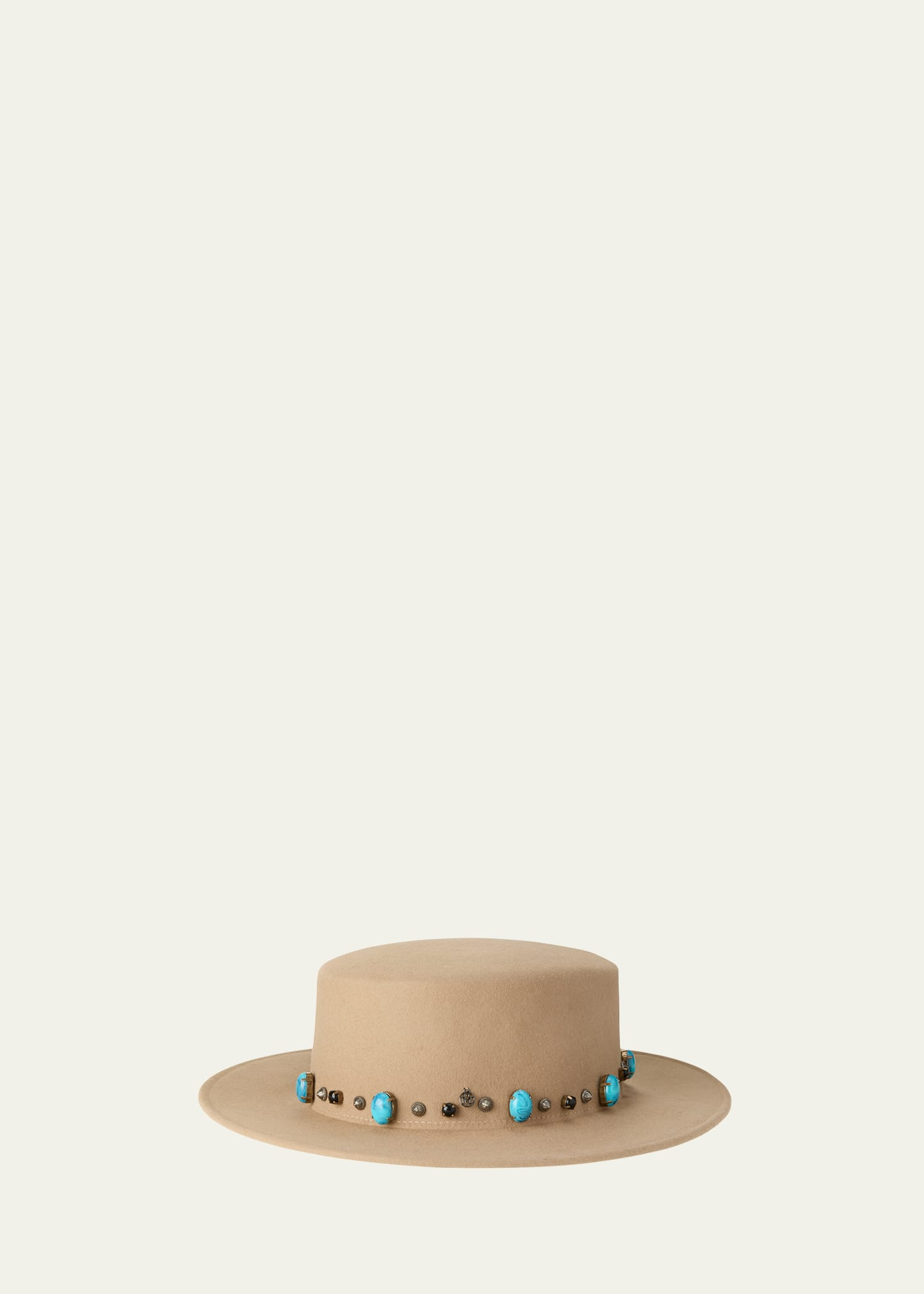 Kiki Stone & Studs Wool Felt Gaucho Hat - 1