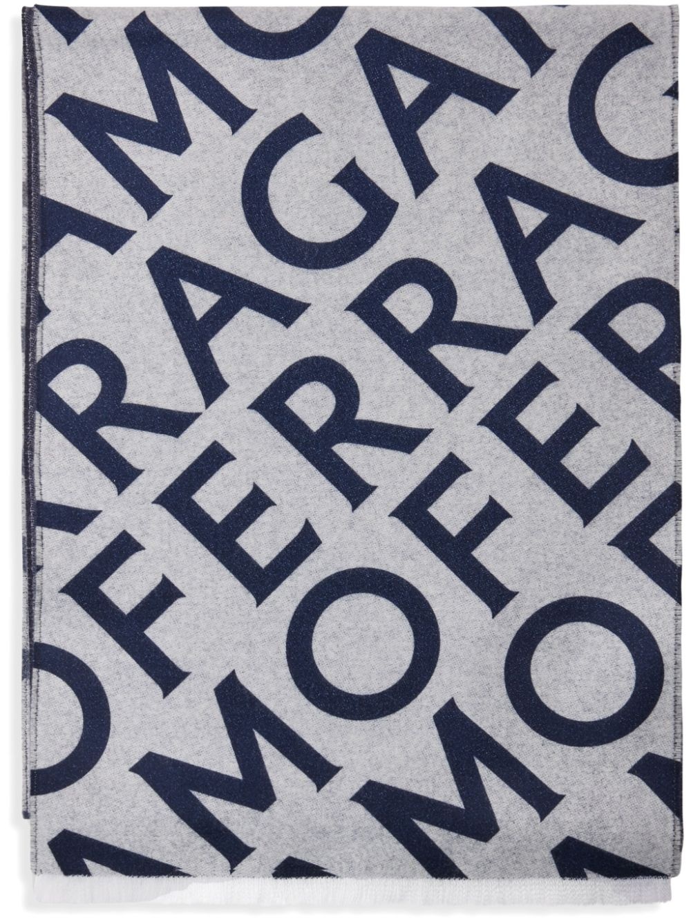 logo-print fine-knit scarf - 1