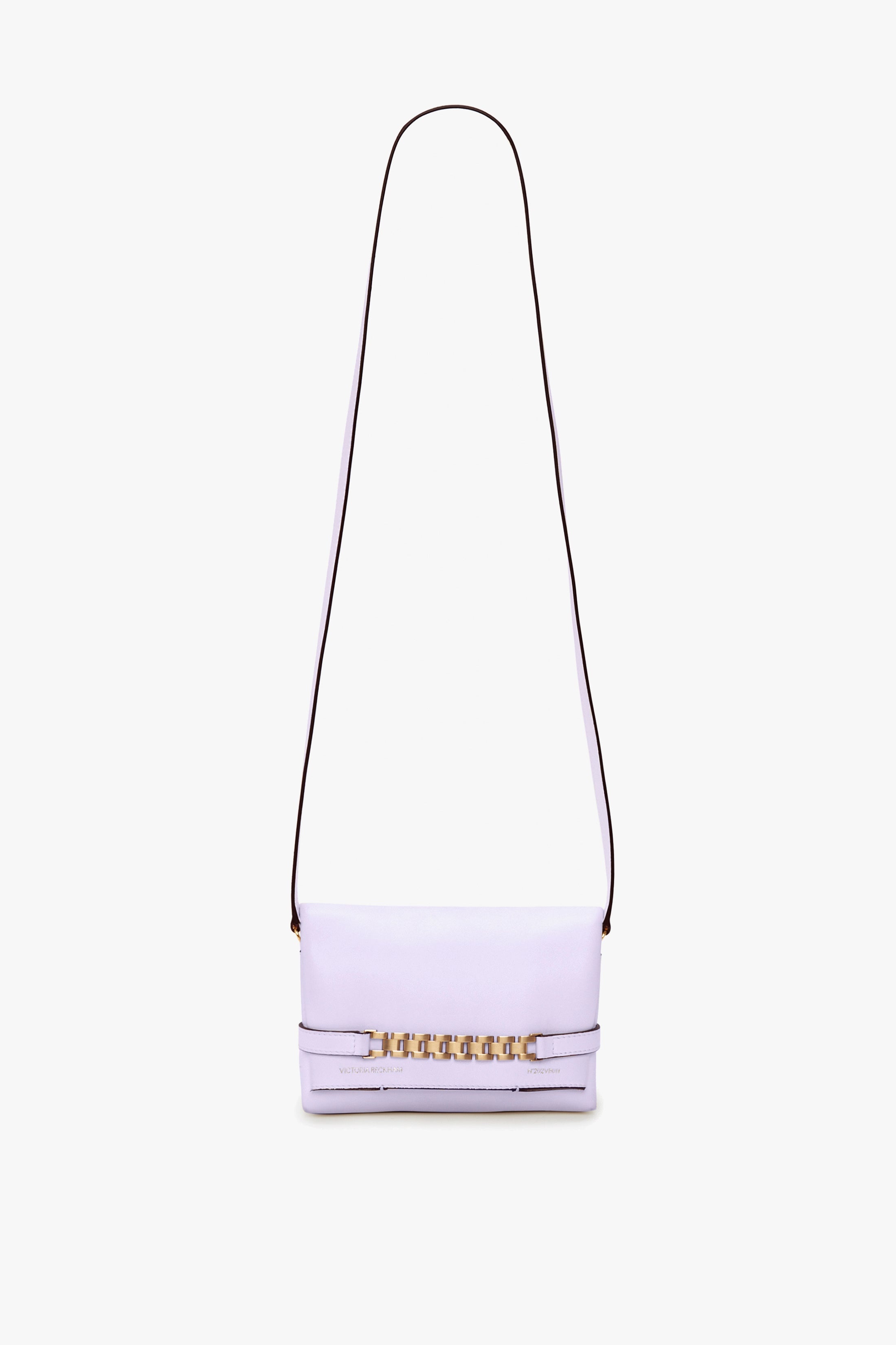 EXCLUSIVE Mini Chain Pouch With Long Strap In Lilac Leather - 1