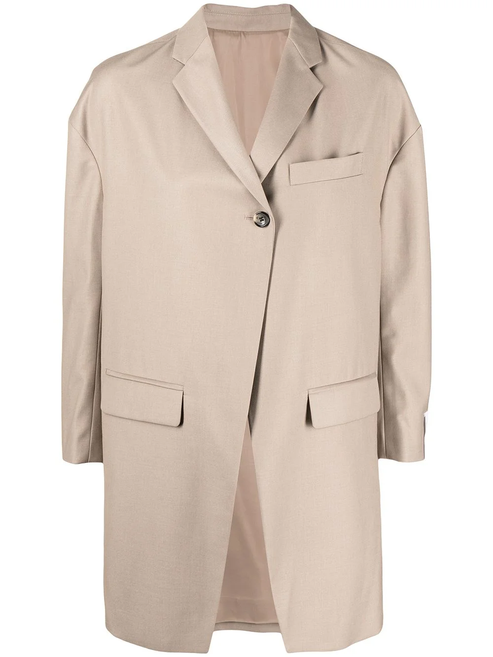 single-breasted asymmetric blazer - 1