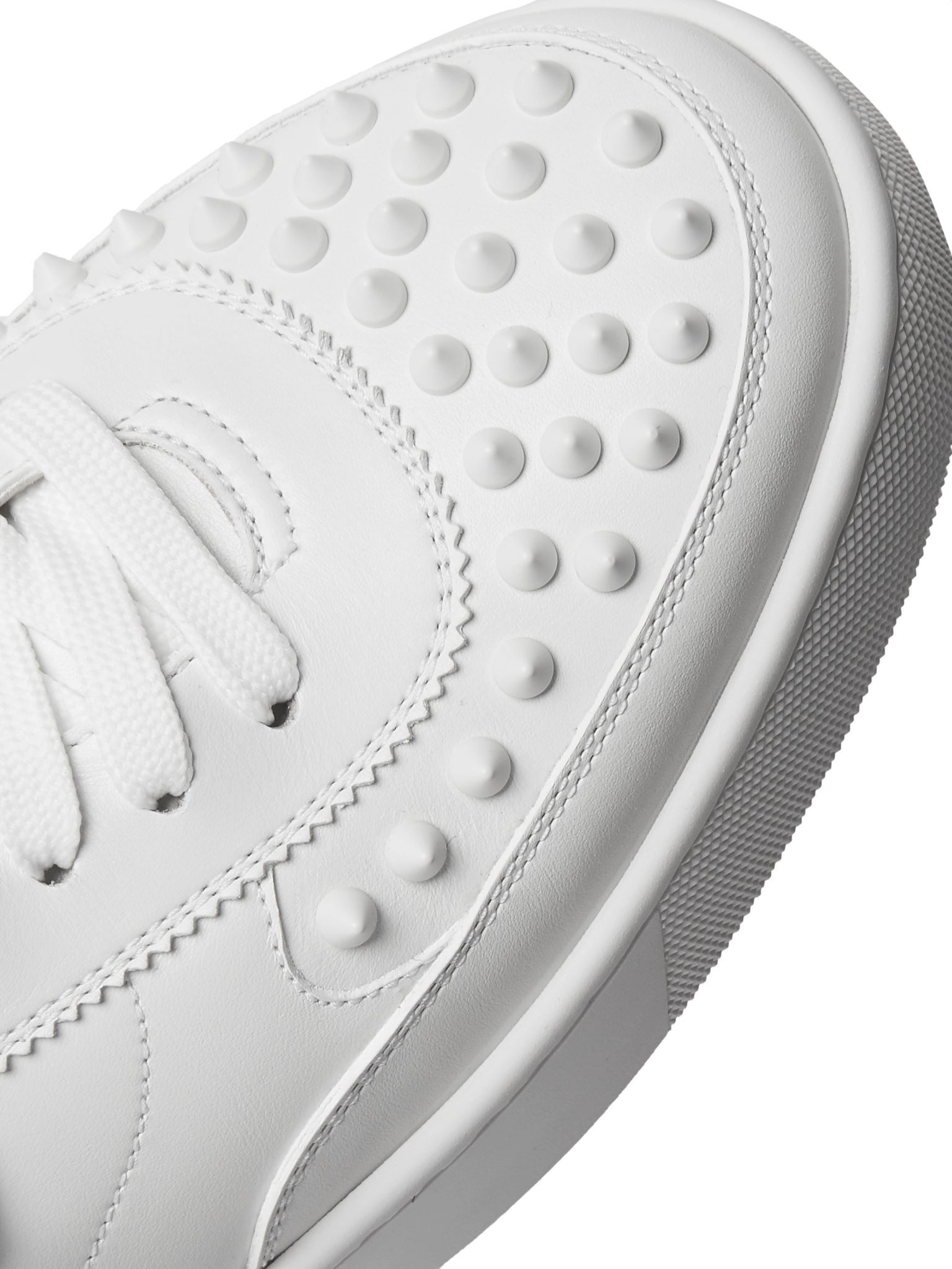 Happyrui Spiked Leather Sneakers White - 5