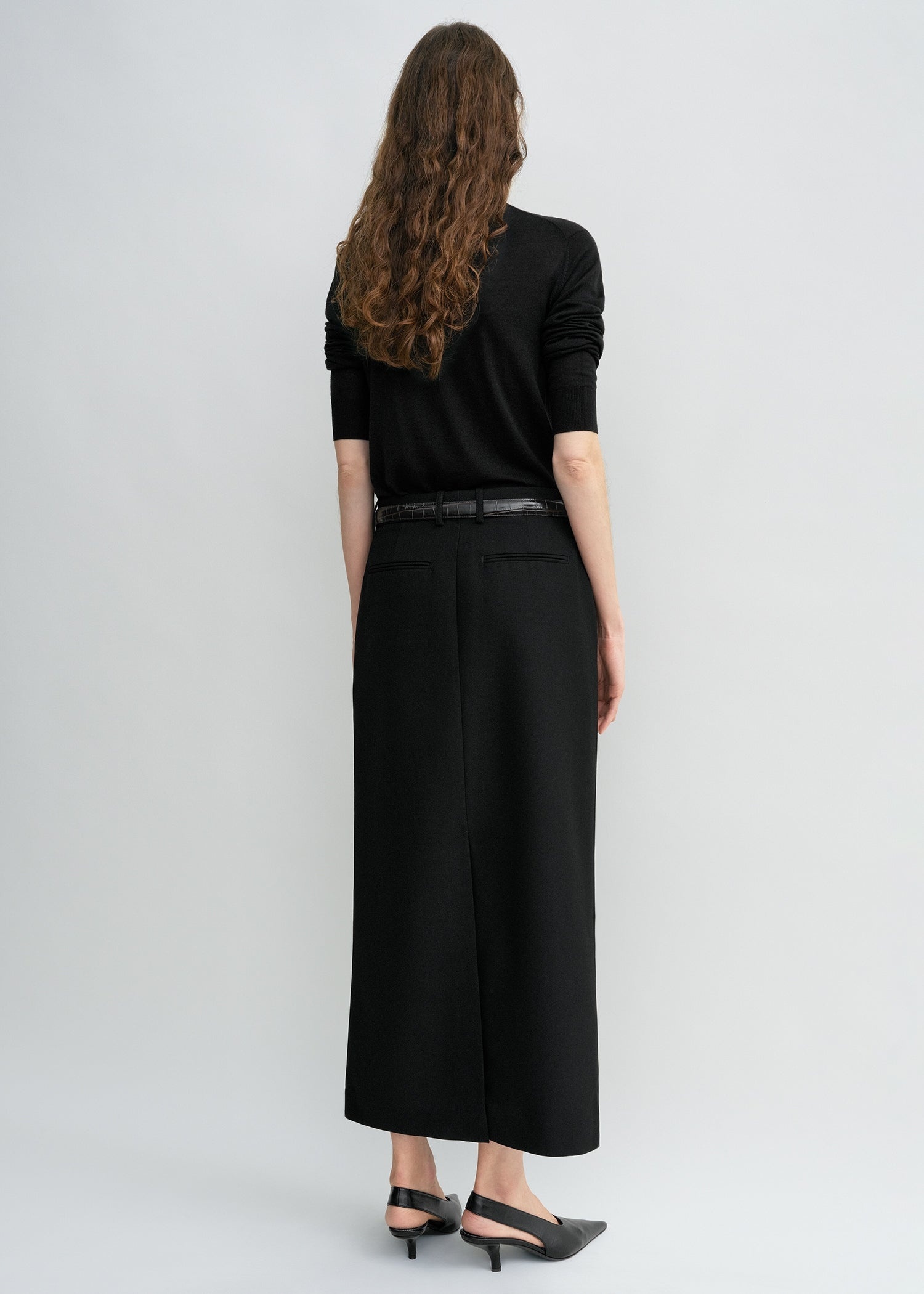 Low-waist straight skirt black - 4