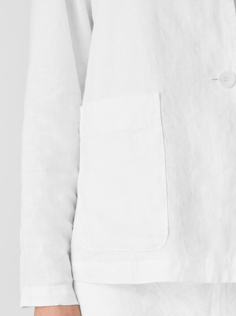 Organic Linen High Collar Jacket 5