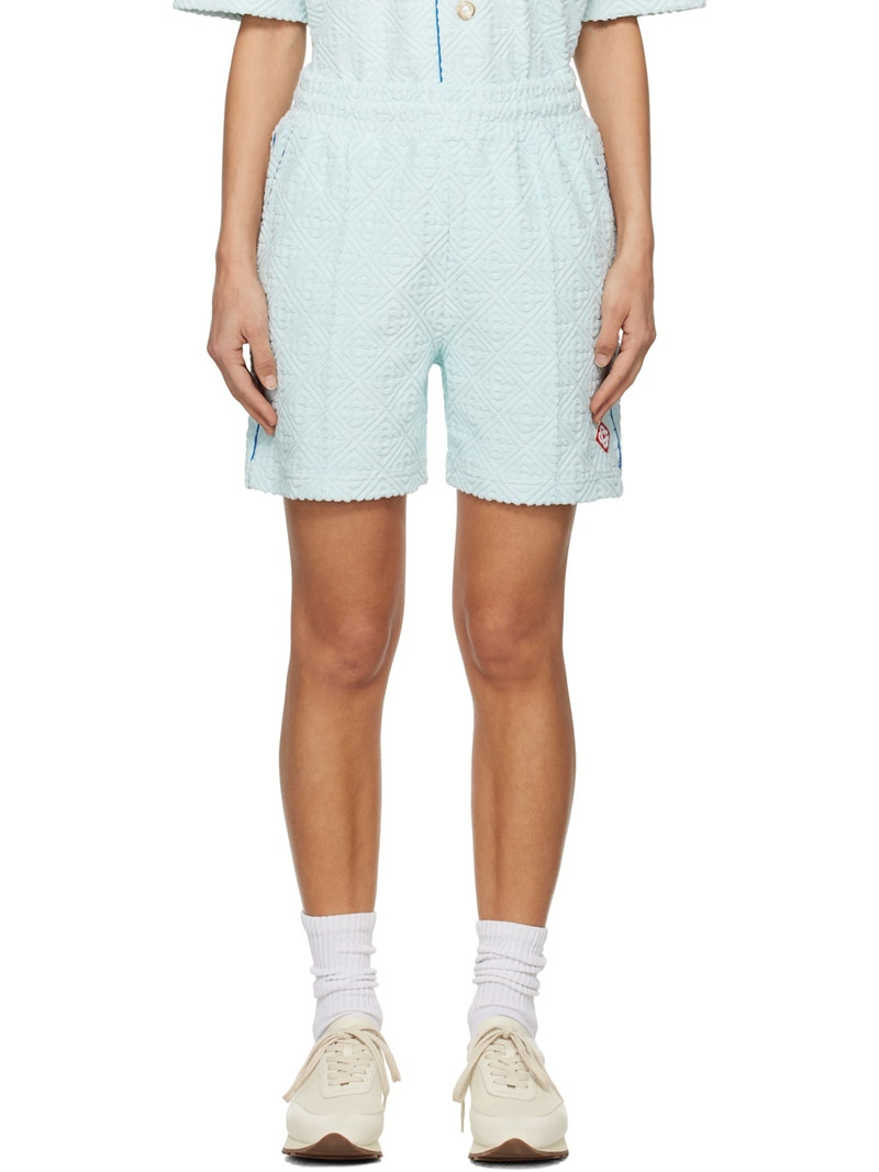 Blue Monogram Towelling Shorts 1