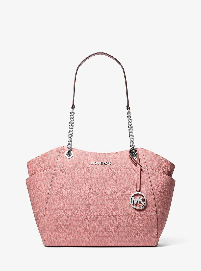 Jet Set Large Signature Logo Shoulder Bag - 1