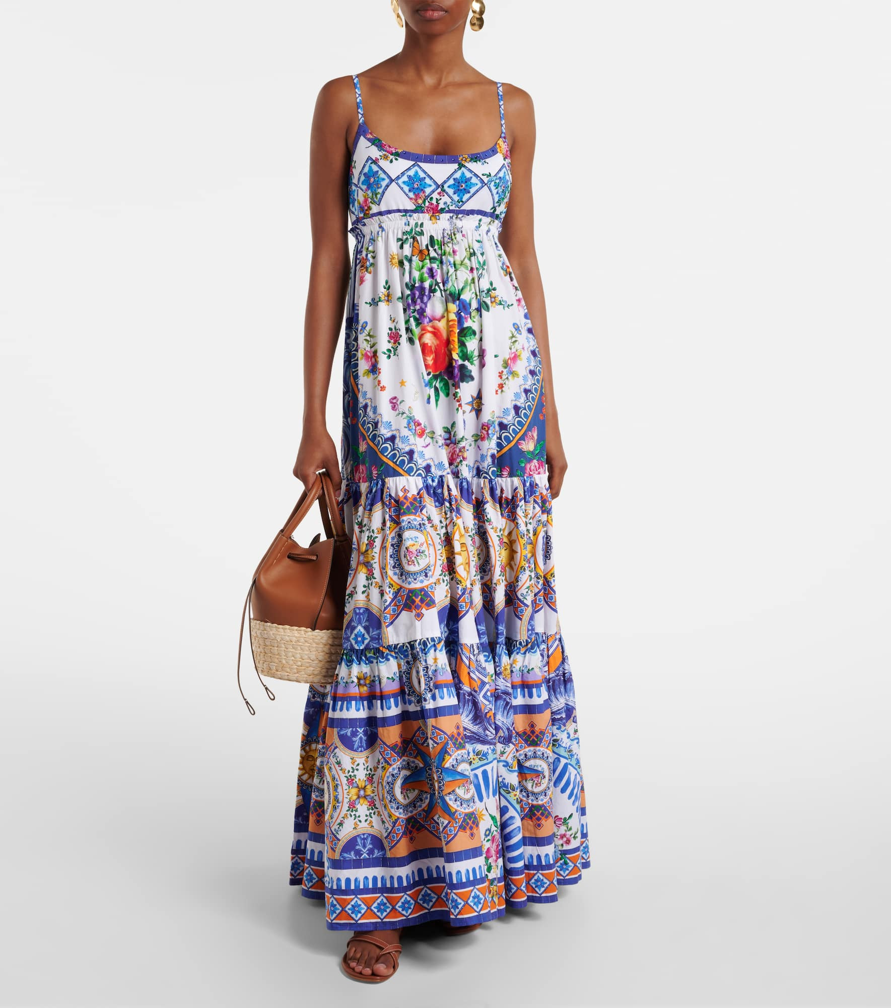 Floral cotton maxi dress - 2