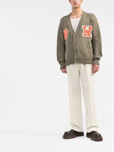 Off-White OW patch knitted V-neck cardigan outlook