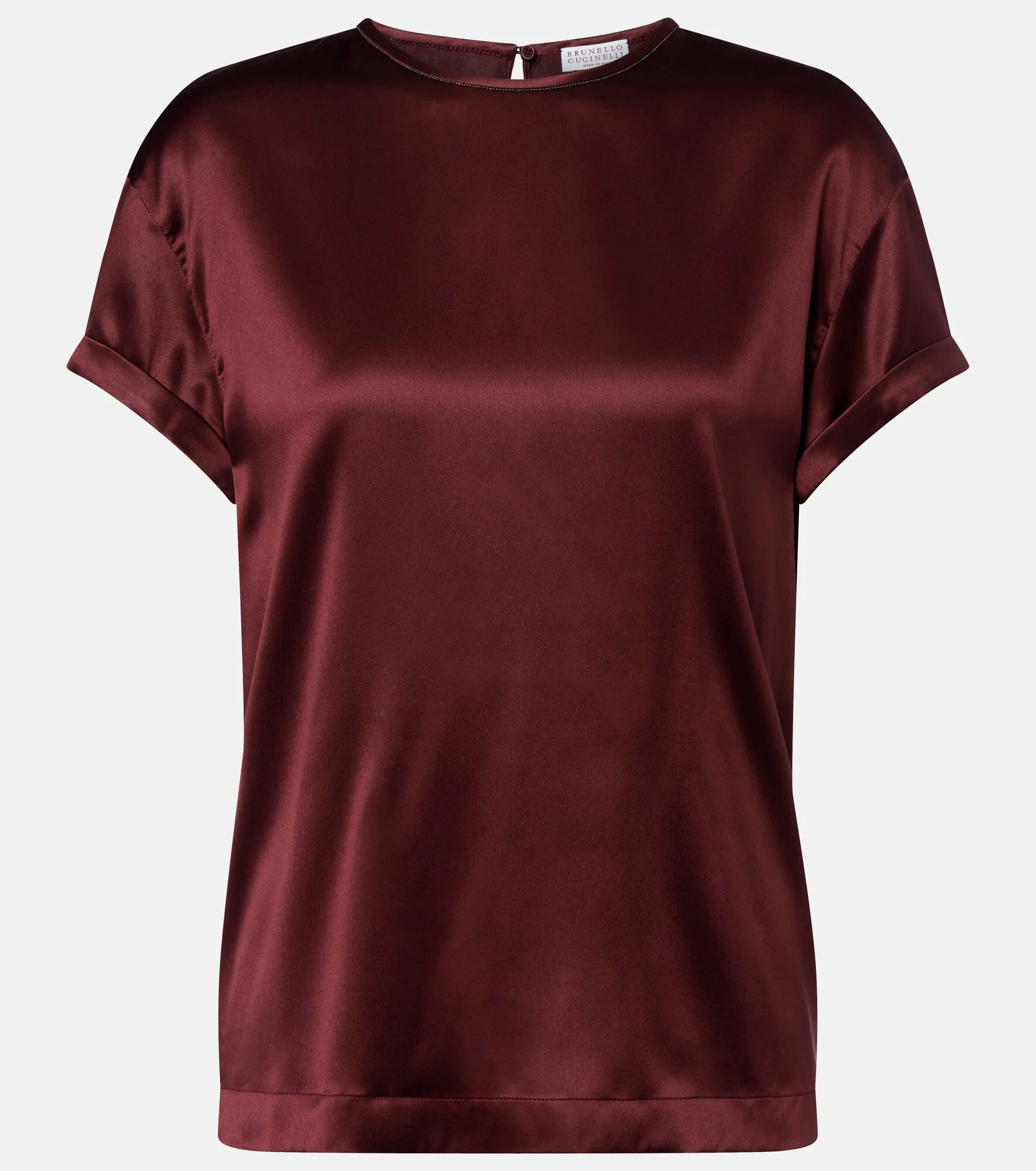 Monili silk-blend satin T-shirt - 1