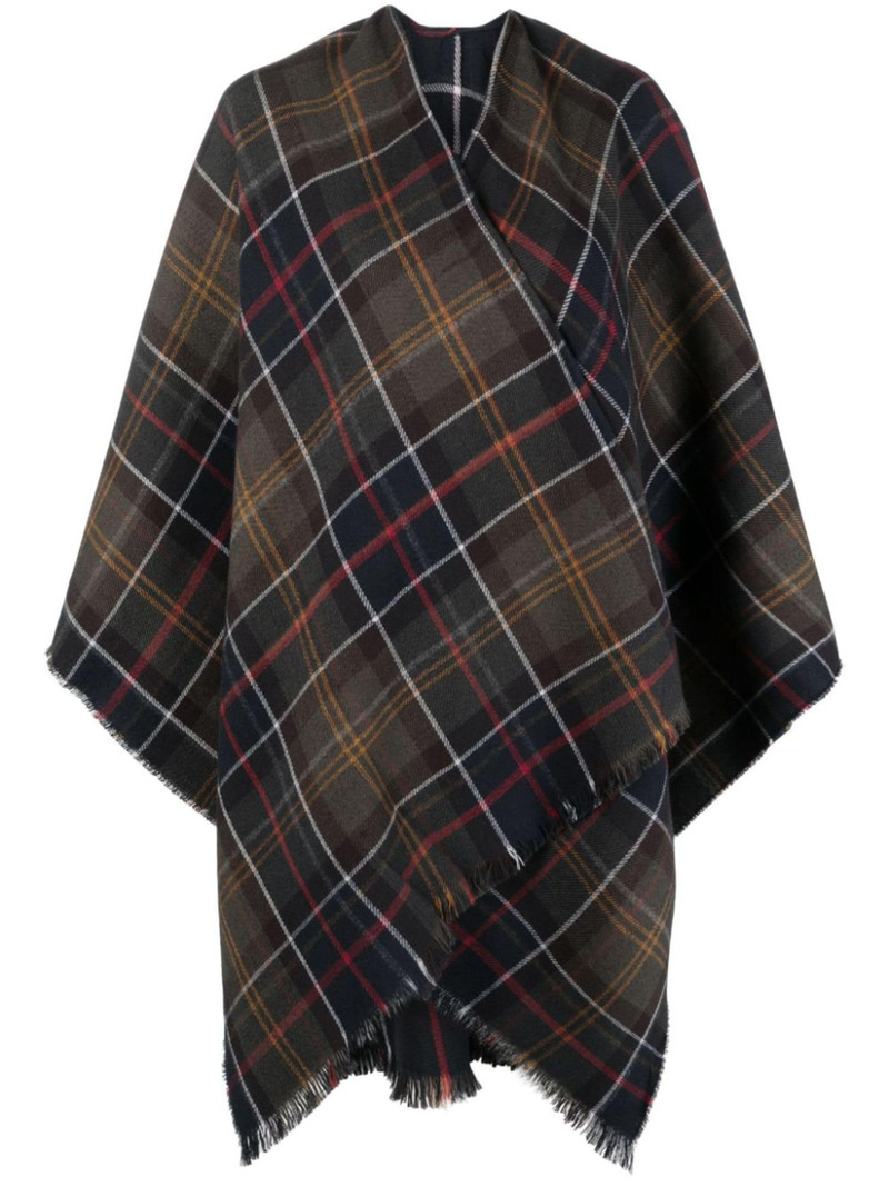 Montieth check-pattern poncho - 1