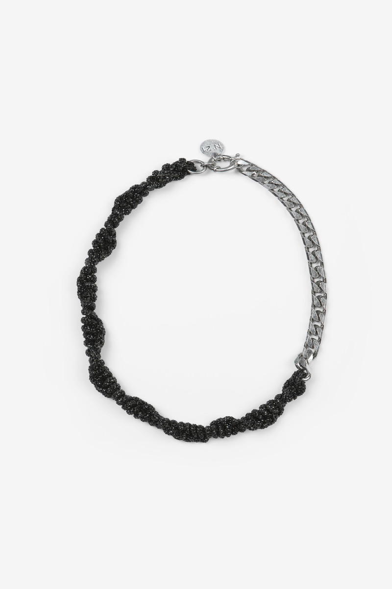 NECKLACE WITH CHAIN AND BLACK CRYSTALS 1