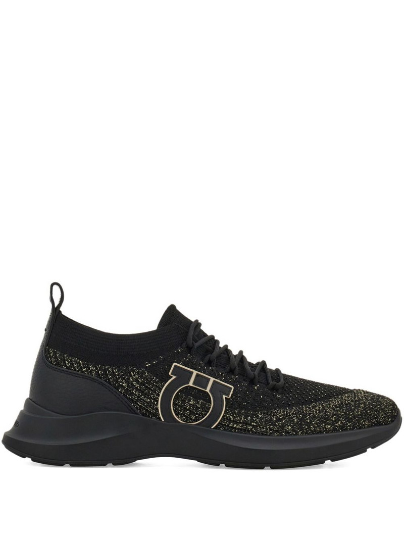 Gancini-detail knit sneakers 1