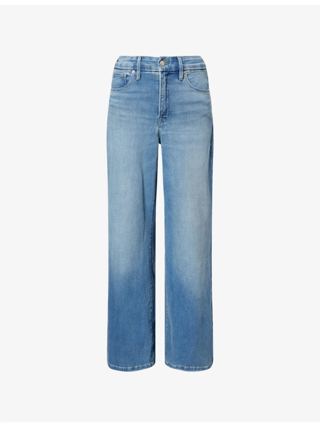 Good Waist Palazzo-Leg Stretch-Denim Blend Jeans - 1
