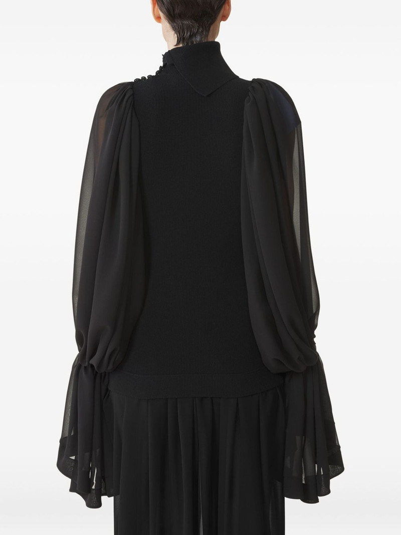chiffon sleeve roll-neck top 4