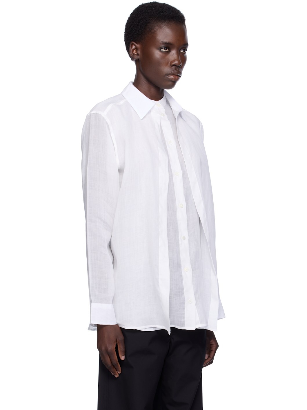 White Double Collar Shirt - 2
