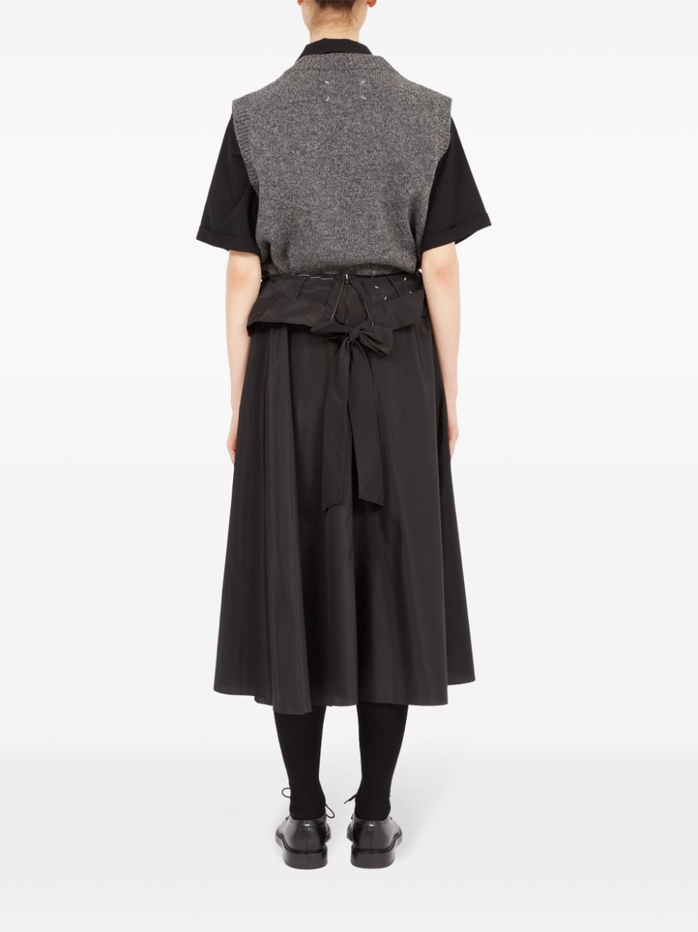 layered flared midi skirt - 4
