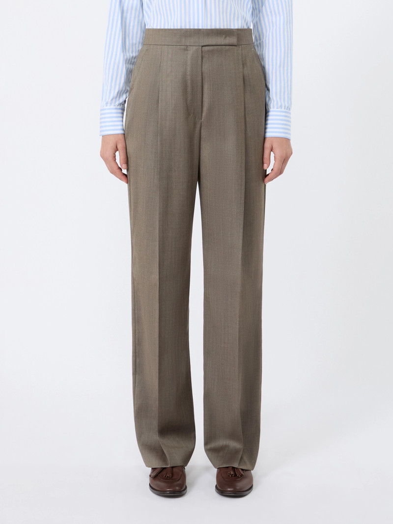 FIORIRE Wool and silk trousers - CAMEL 3