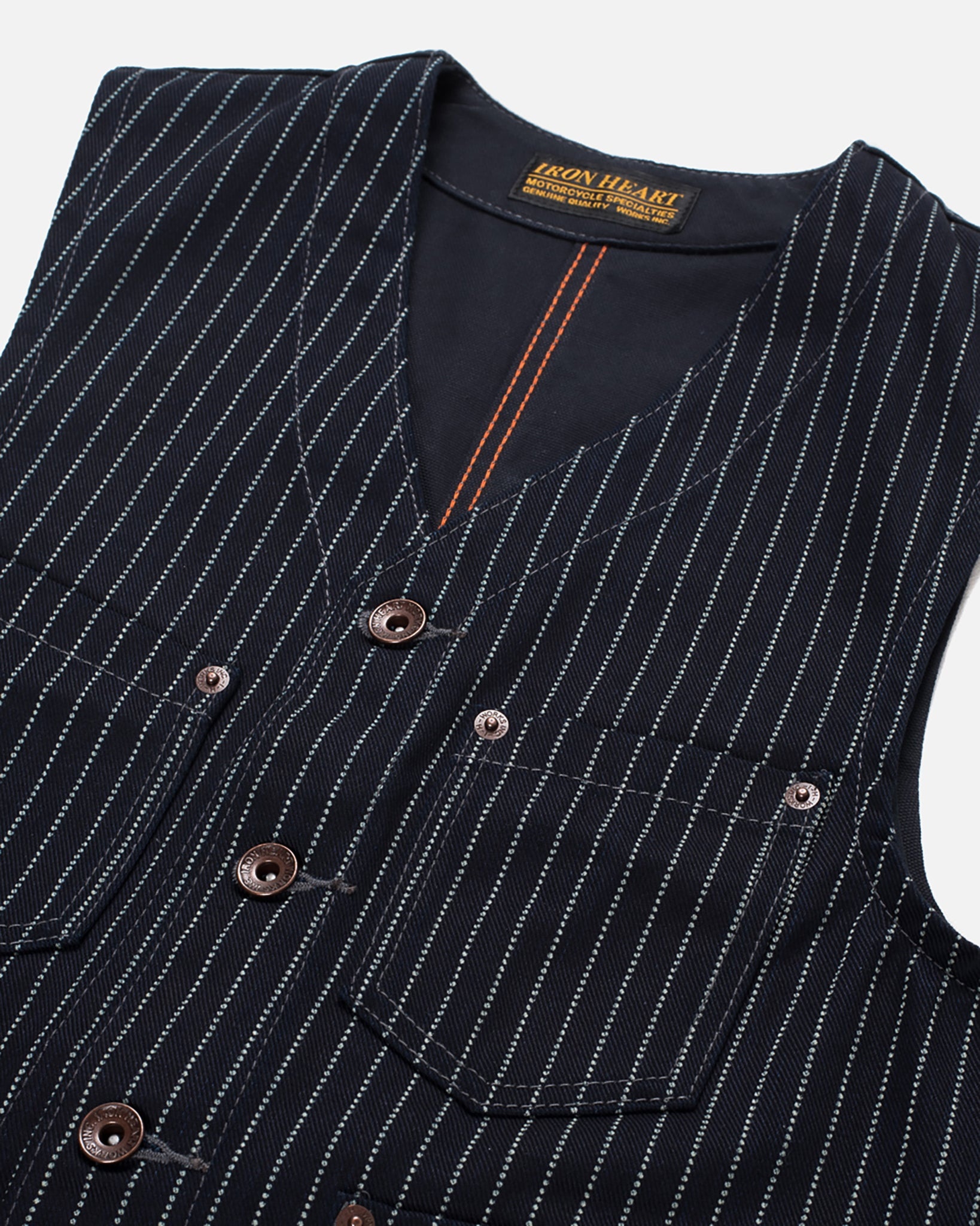 IHV-02-IND 12oz Wabash/Duck Work Vest - Indigo/Navy - 4