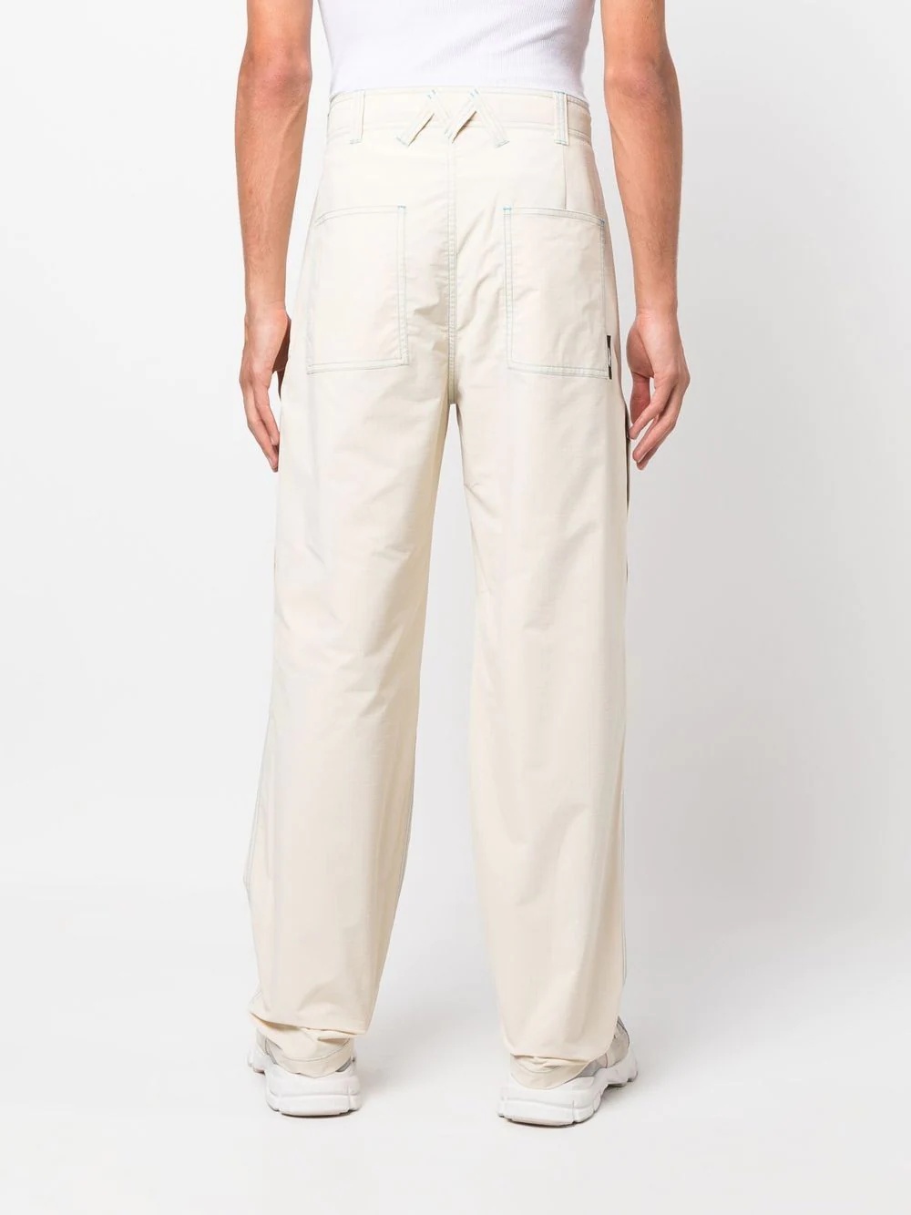 appliqué logo straight-leg trousers - 4
