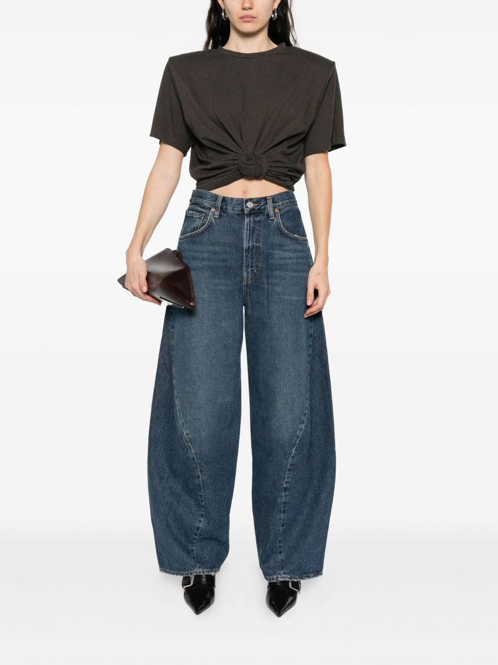 panelled regenerative-cotton jeans - 2
