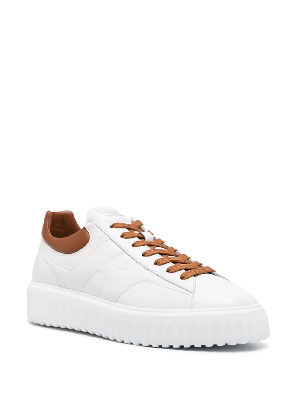 lace-up leather sneakers - 2