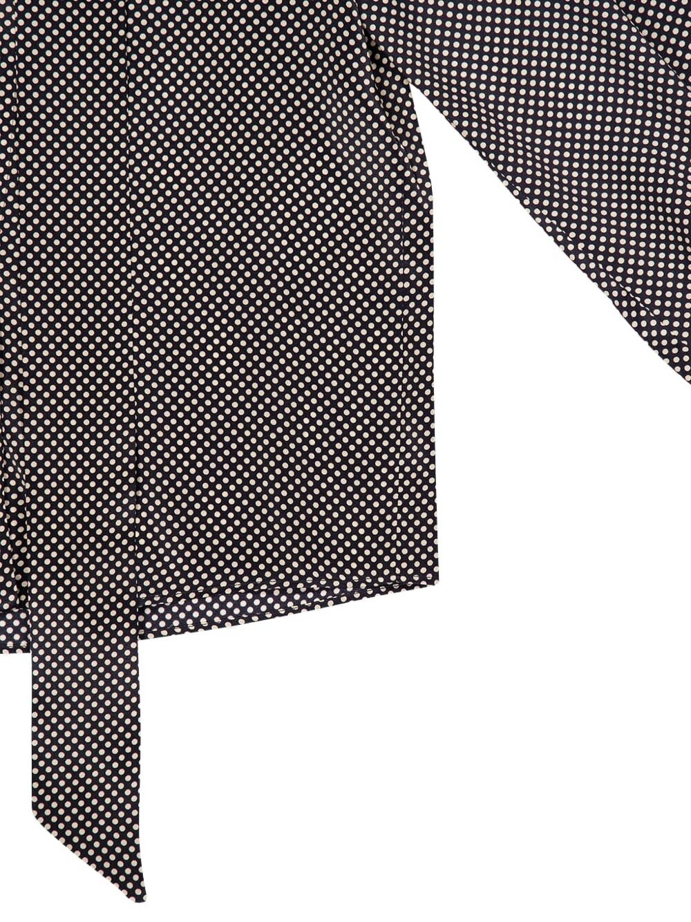 polka-dot tie-neck blouse - 4