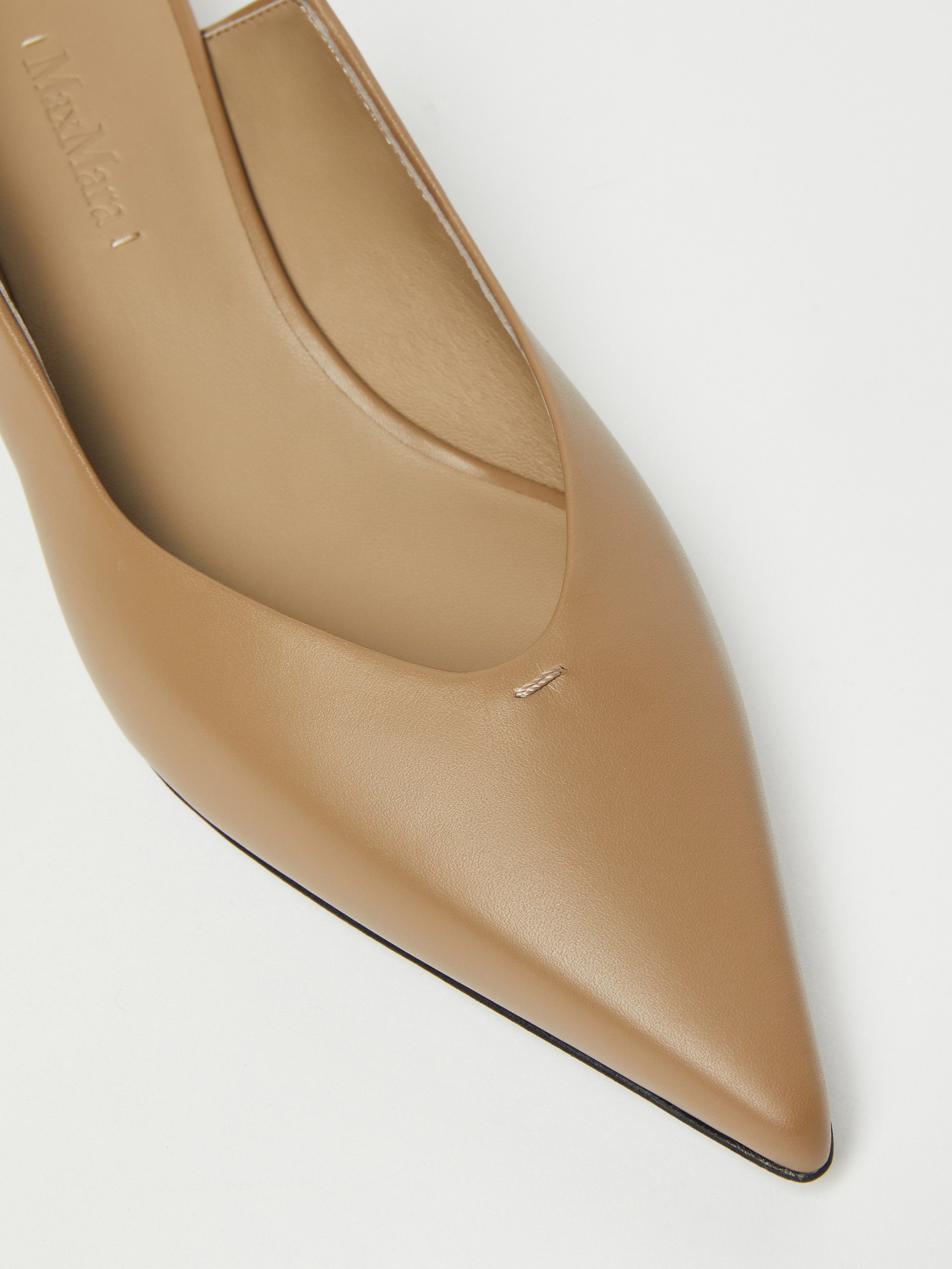 SLINGY Leather slingbacks with branded ribbon detail - 4
