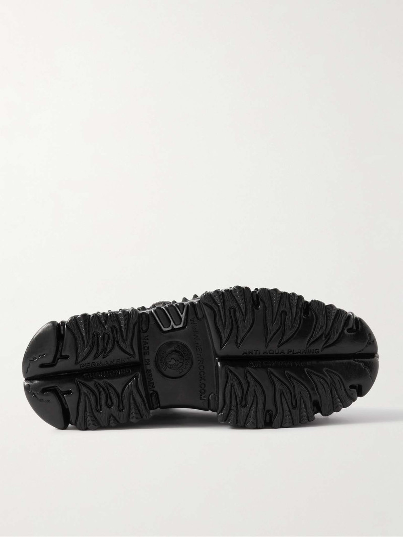 + New Rock Embellished Leather Platform Sneakers 3