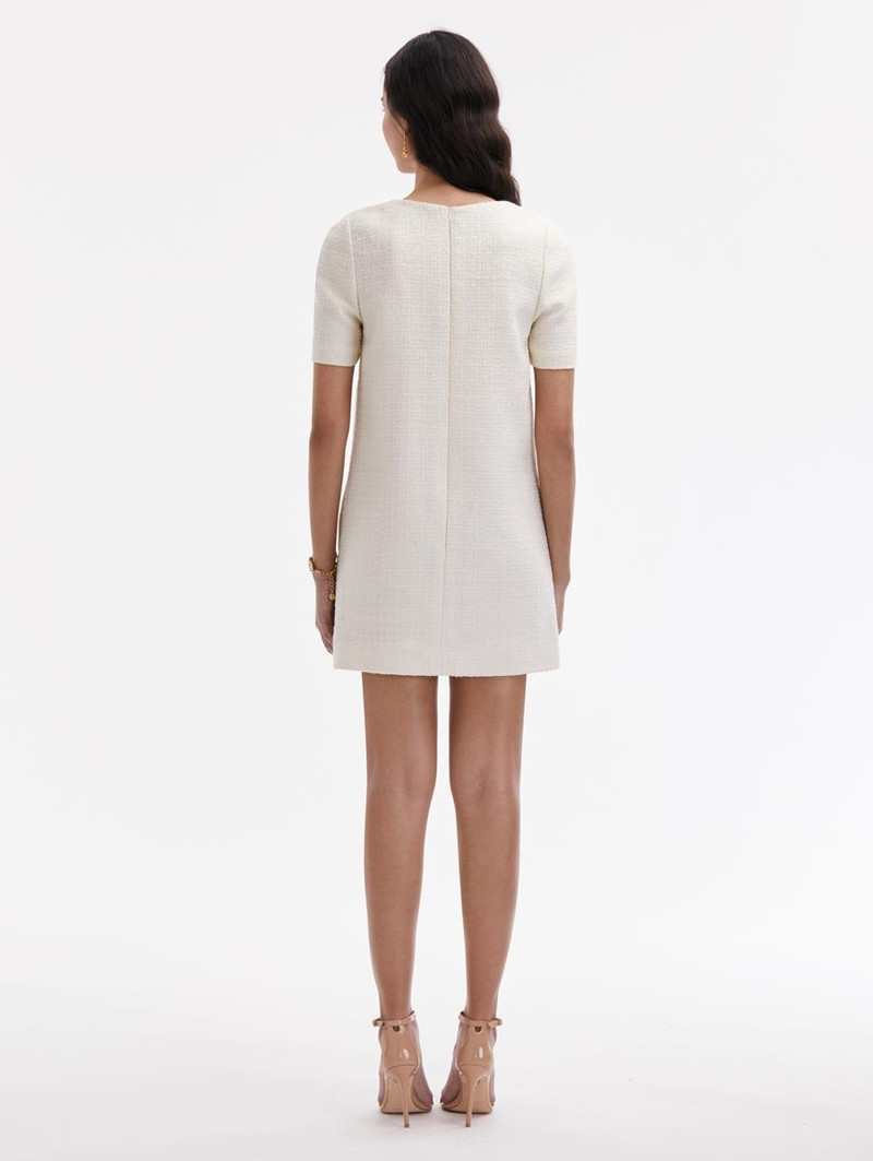 Oscar de la Renta FERN EMBROIDERED TWEED SHIFT DRESS outlook