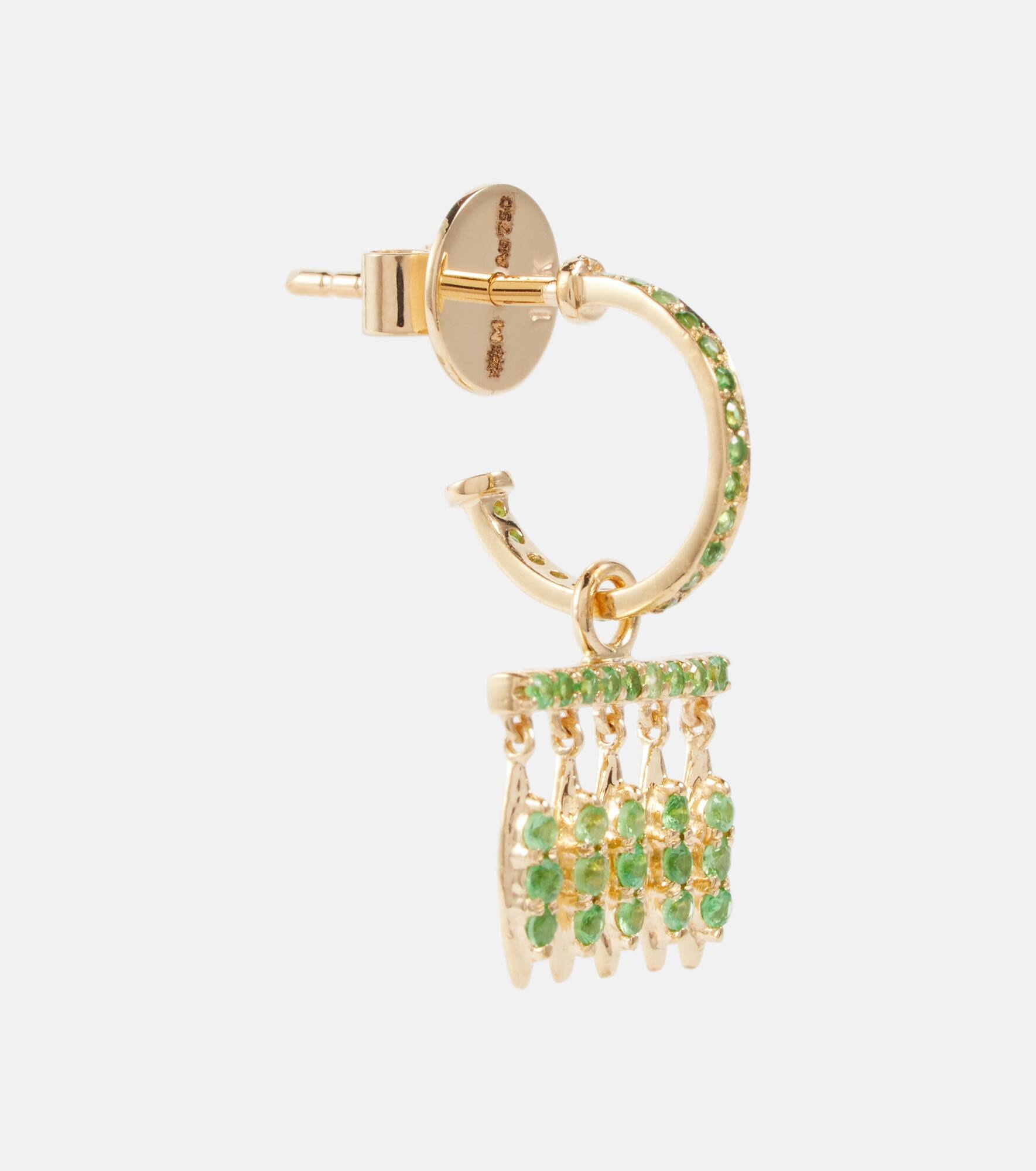 18kt gold earrings with tsavorites - 4