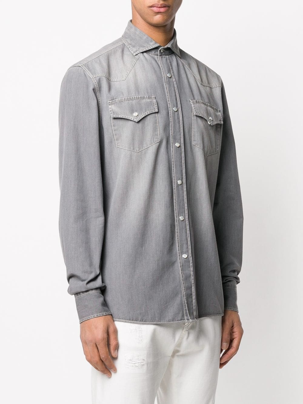 washed denim shirt - 3