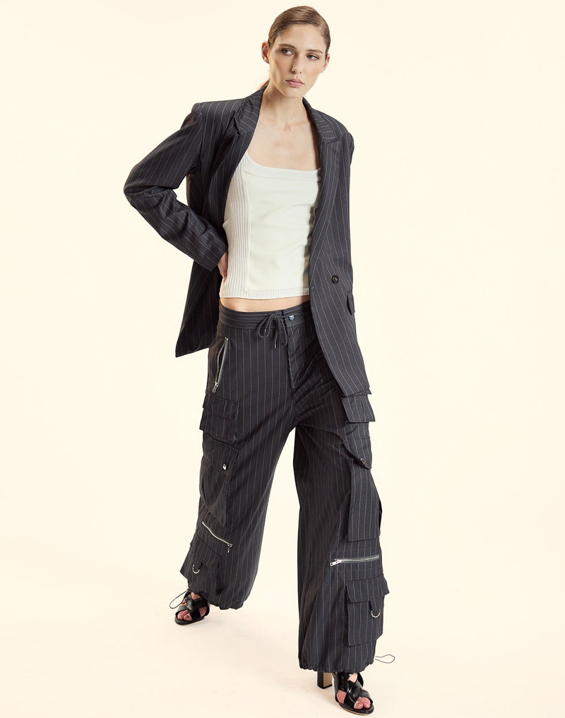 CYNTHIA ROWLEY Pinstripe Cargo Pants outlook