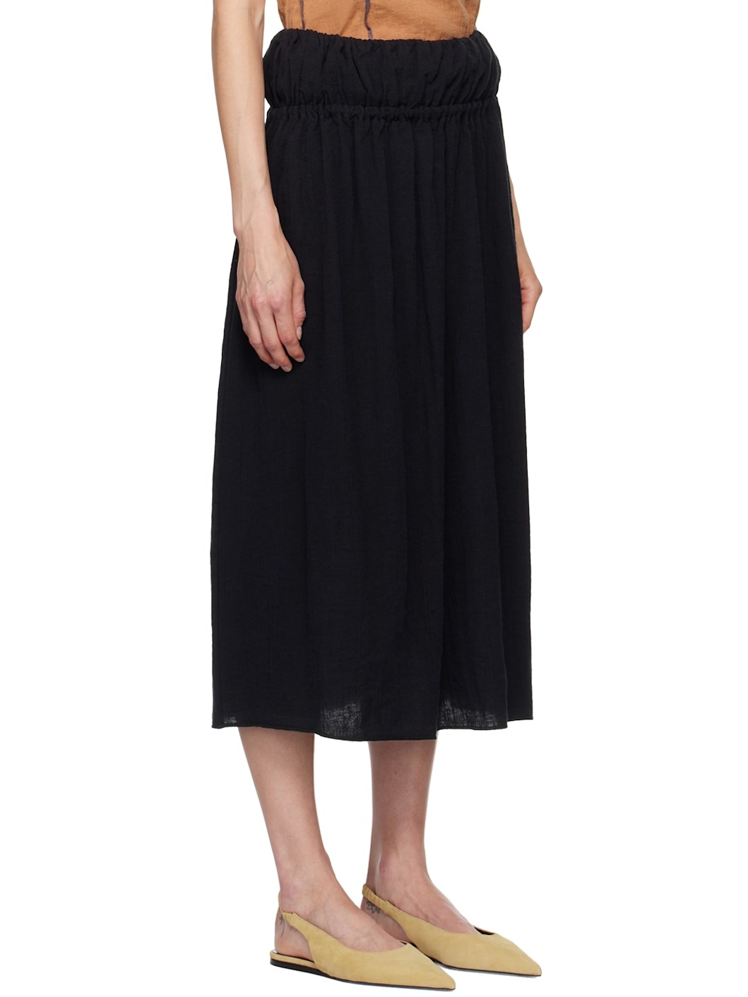 Black Diph Midi Skirt - 2