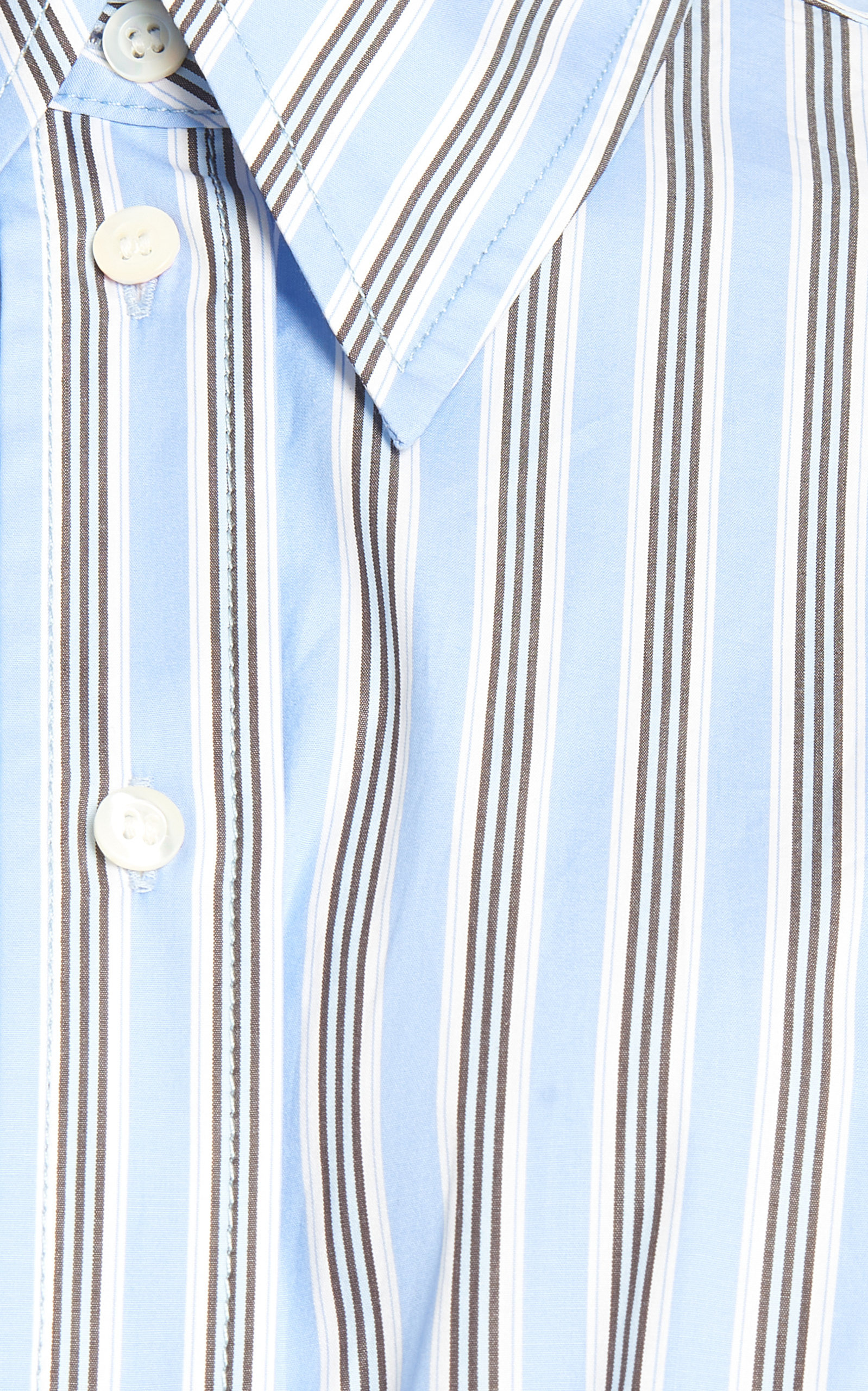 Striped Cutout Cotton Shirt stripe - 3