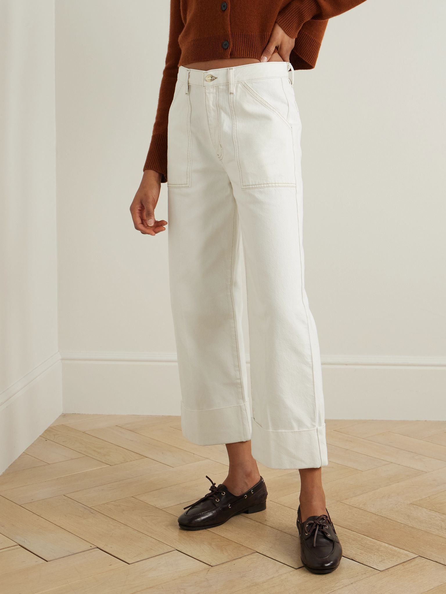 The Utility high-rise straight-leg jeans White - 3
