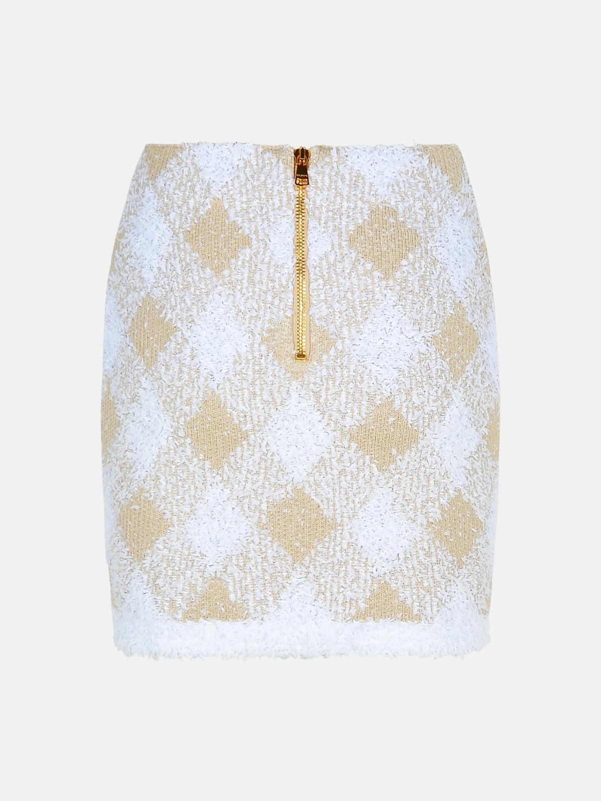 BEIGE POLYAMIDE BLEND SKIRT - 3