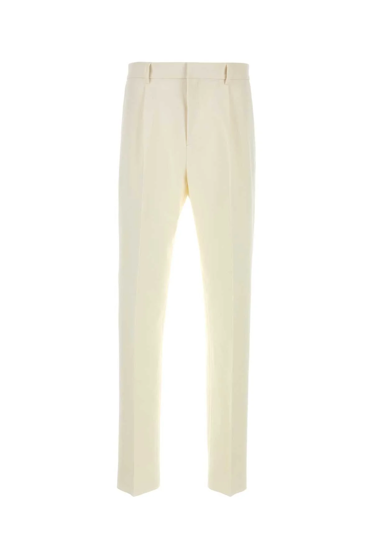 Ferragamo Cotton Blend Trousers — Ivory - 1