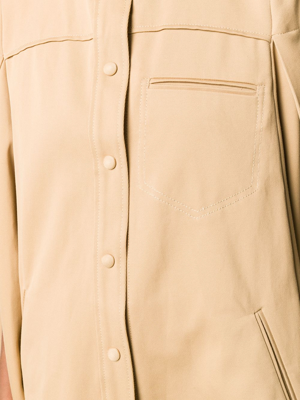 cut-out sleeve flared coat - 5