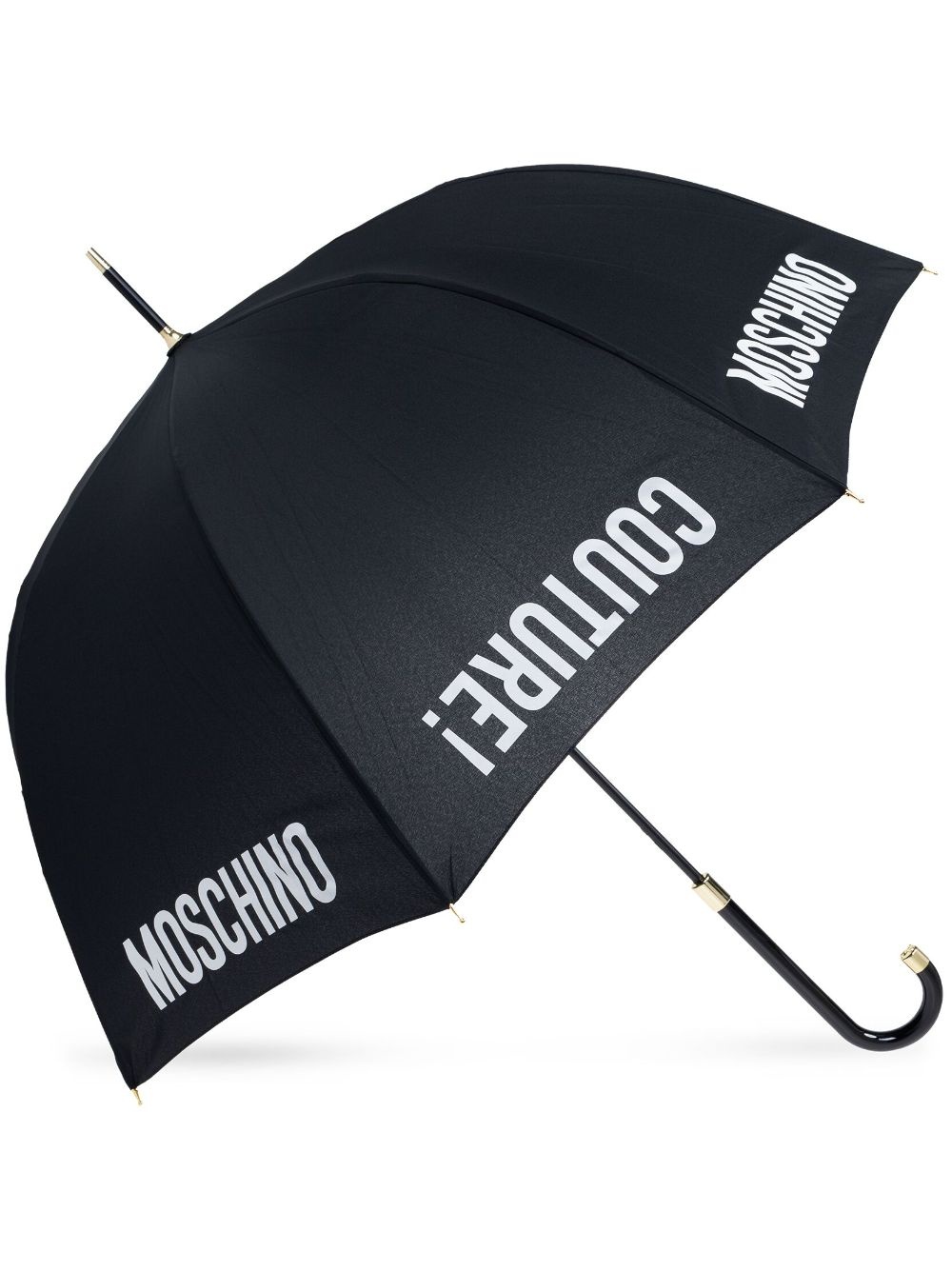 logo-print crook-handle umbrella - 1