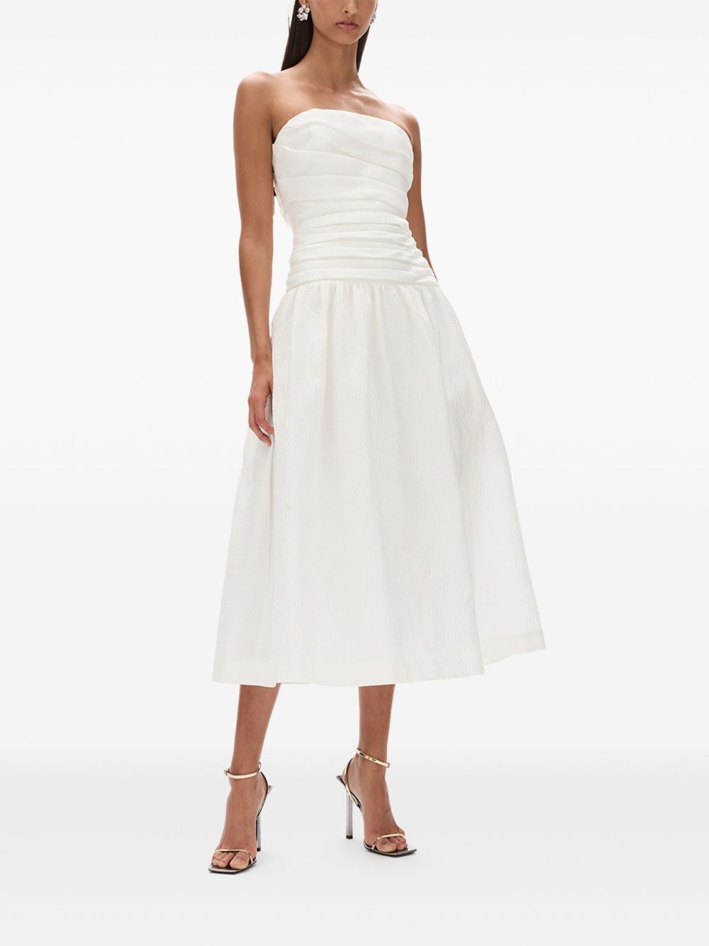 strapless ruched dress - 2