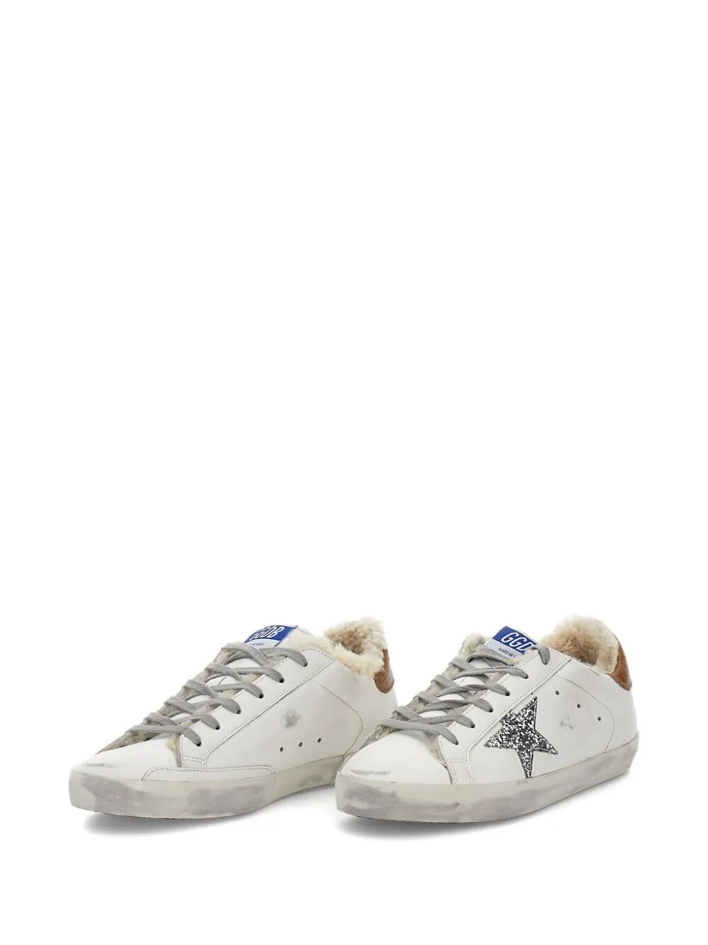 Golden Goose Women "Super Star" Leather Upper Glitter Star Tejus Print Leather Heel Shearling Lining - 4