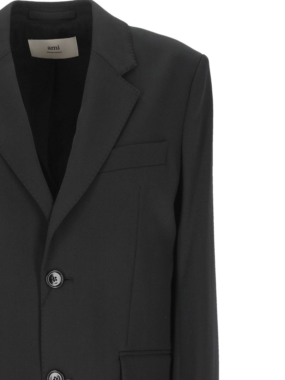 two-button padded-shoulder blazer - 3