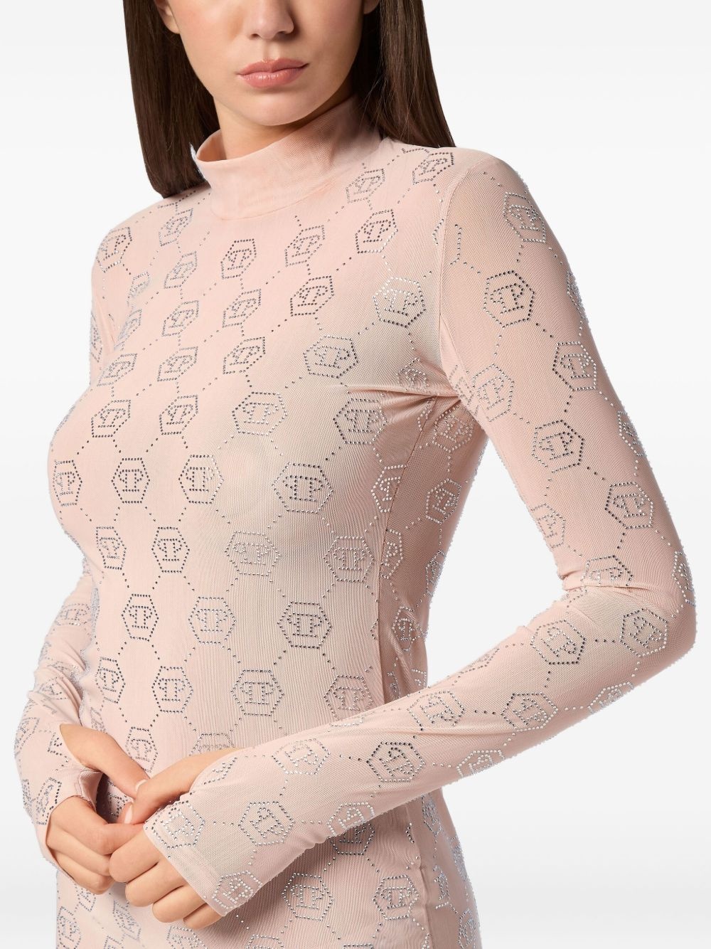 monogram jersey dress - 4